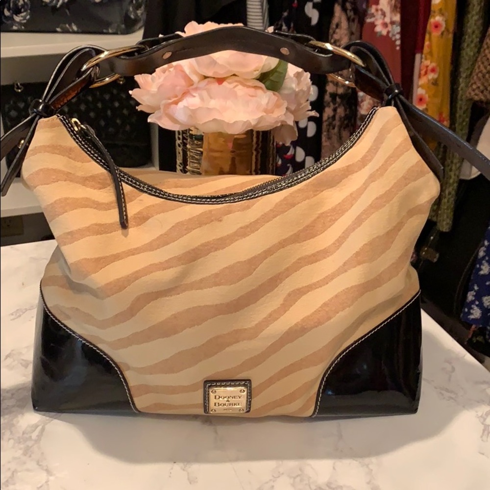 Dooney & Bourke neutral zebra hobo bag